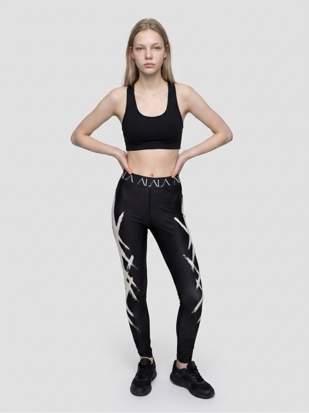 Alala Black & White Graphic Leggings